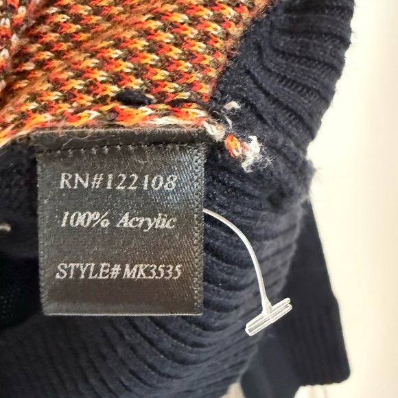 ACADEMIA navy blue plaid button up cardigan super cute women's L - Picture 6 of 8